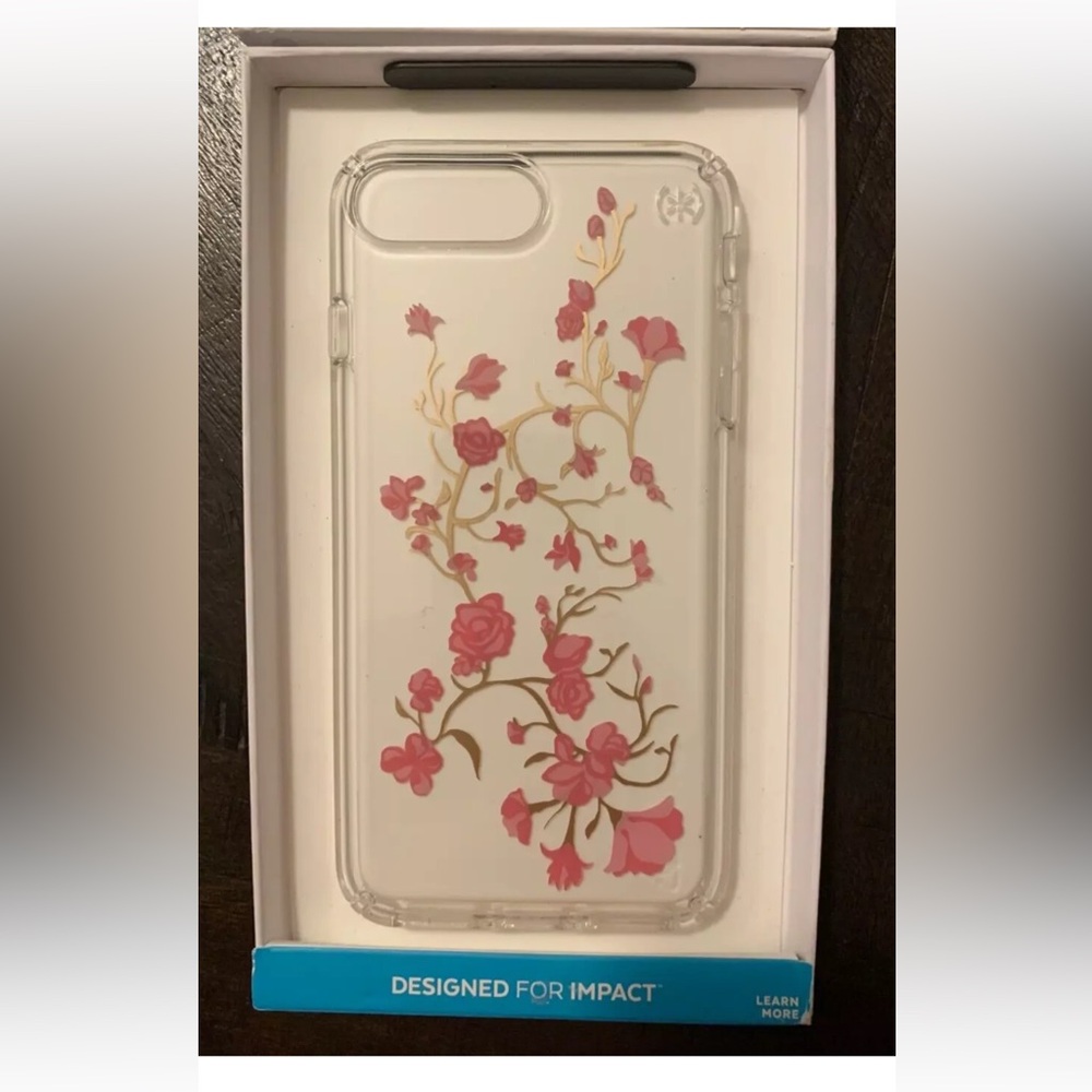 Speck Presidio Clear + Print Case for iPhone 6s Plus 7 Plus 8 Plus Pink Blossoms
